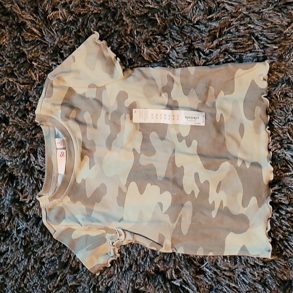 New Girls Short Sleeve Lettuce Edge Shirt